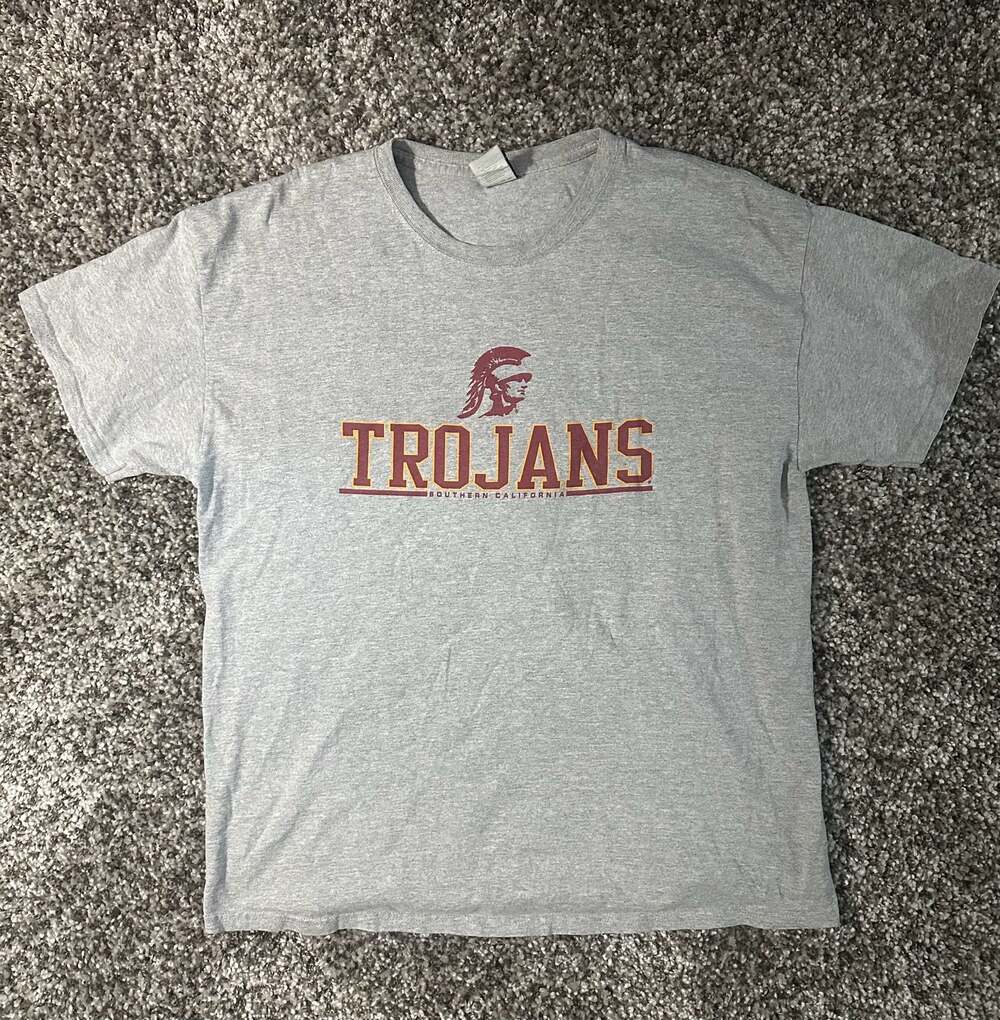 Old Varsity Brand USC Trojans Southern California Gray T-Shirt XL